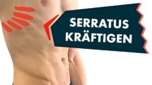 männlicher Oberkörper mit Markierung des Serratus anterior