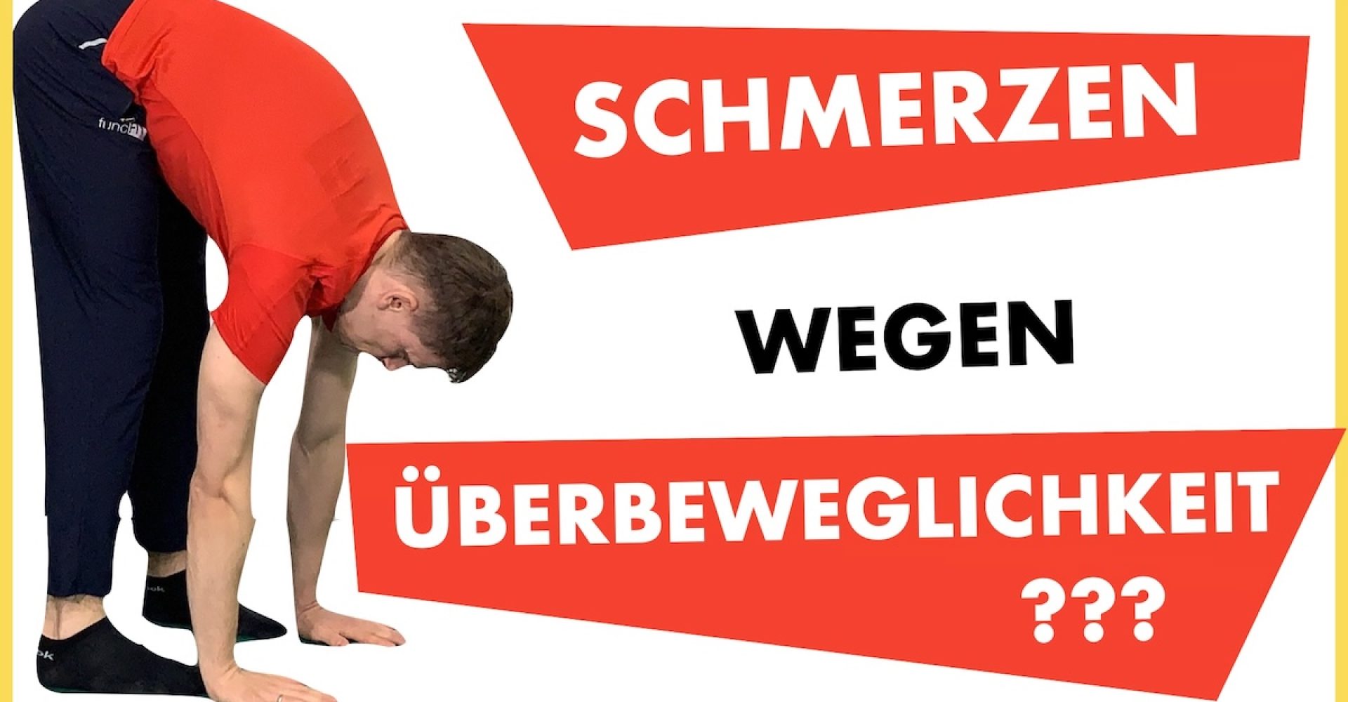 Überbeweglichkeit testen: Rumpfbeuge mit Händen flach auf dem Boden als Zeichen für Hypermobilität